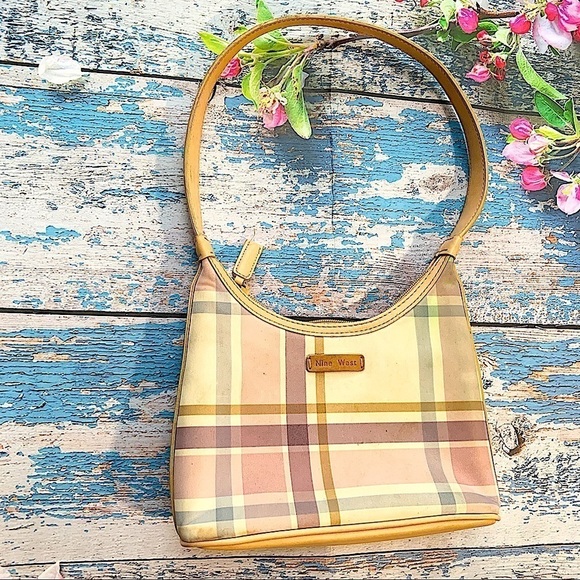 NINE WEST Plaid Handbag Shoulder Bag Mini - Picture 2 of 5